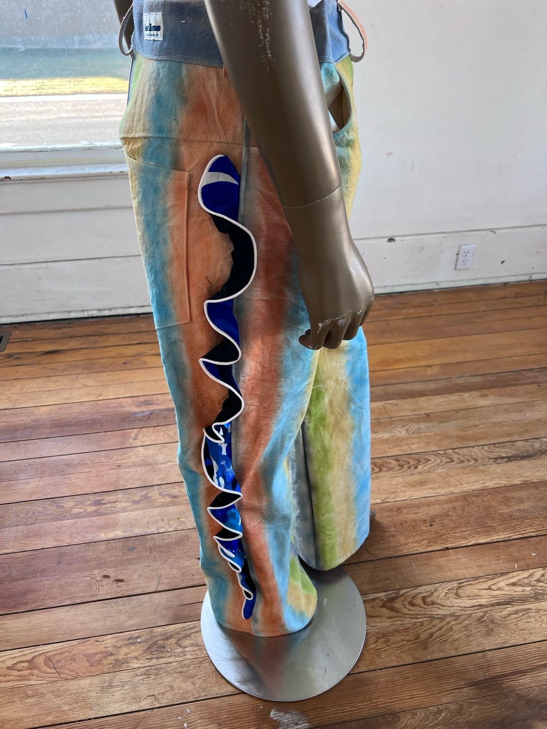 Striped Hawaii Ruffle Jeans 36-38 USA Anna Herman