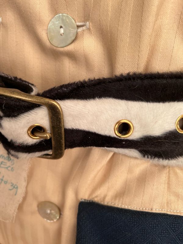 Zebra Faux Fur Belt 30” To 39” By A Herman USA