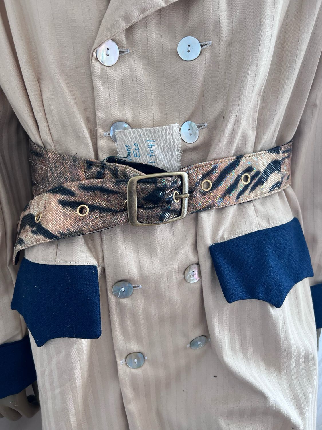 Holographic Tiger Striped Belt  31-41” By Anna Herman