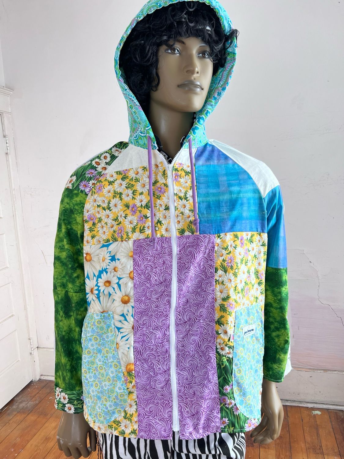 Patchwork Hoodie L By A Herman USA