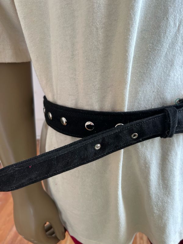Black Studded Vegan Belt 31” To 38” By Anna Herman