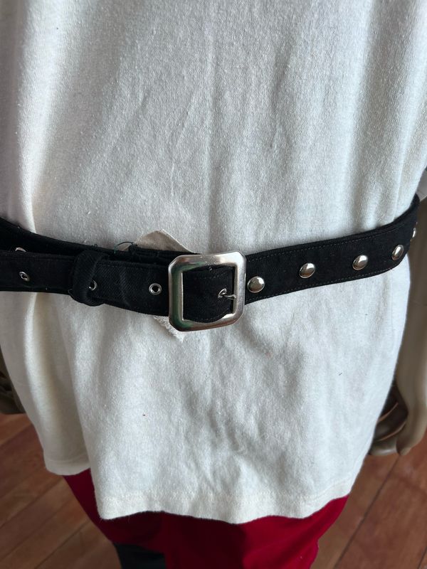 Black Studded Vegan Belt 31” To 38” By Anna Herman