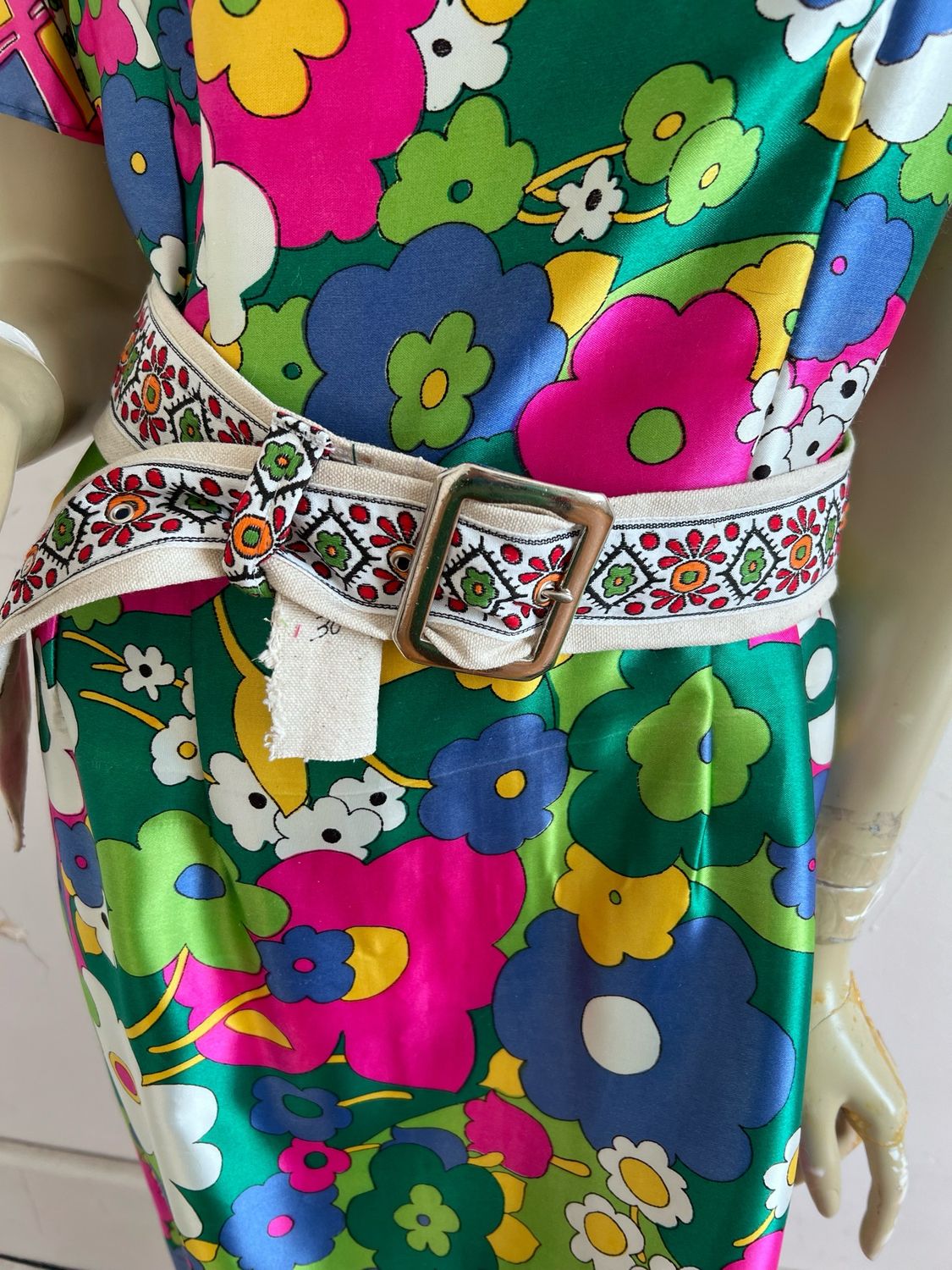 Vegan 70’s Trim Canvas Belt 30 To 38” By Anna Herman