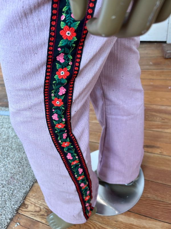 Men’s Bell Bottom Jeans With Roses 32”x 31”