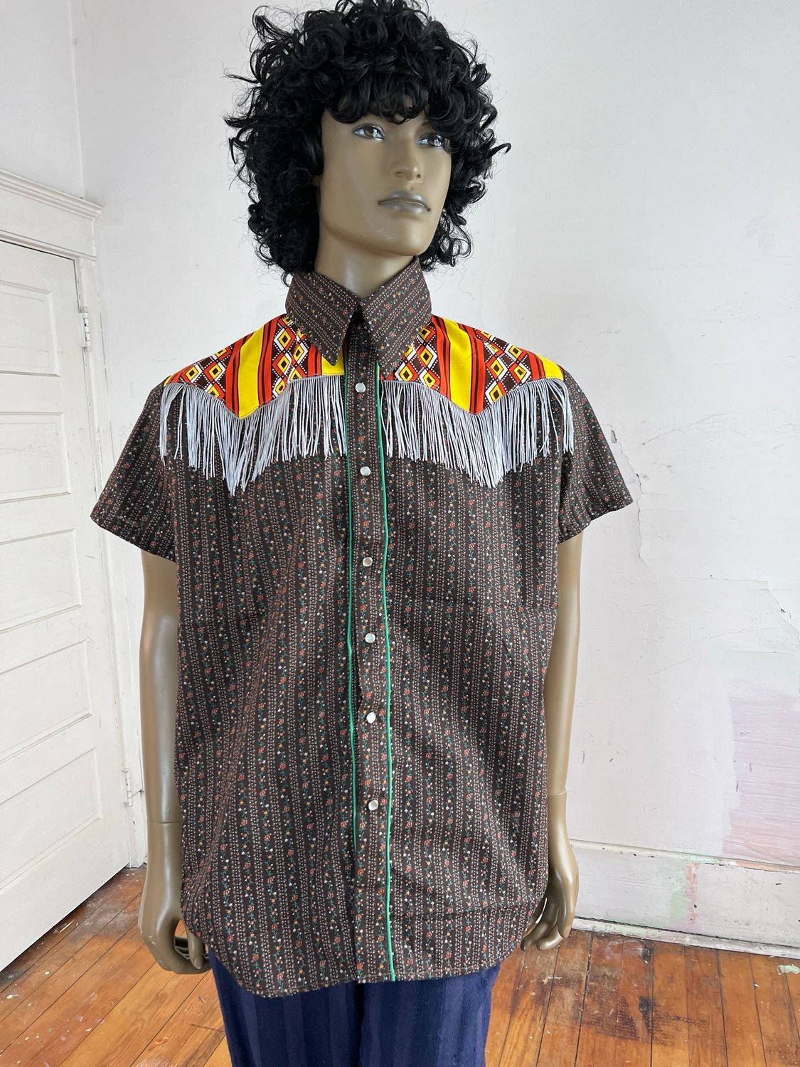 Striped Cowboy Shirt By Anna Herman USA L