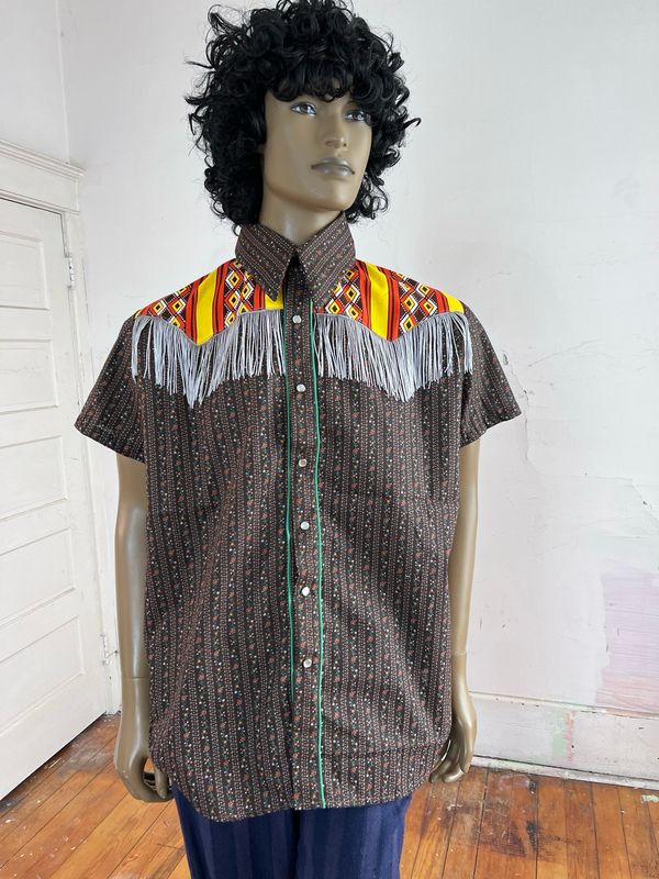Striped Cowboy Shirt By Anna Herman USA L
