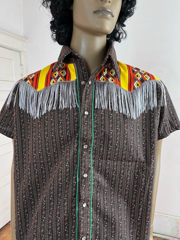Striped Cowboy Shirt By Anna Herman USA L