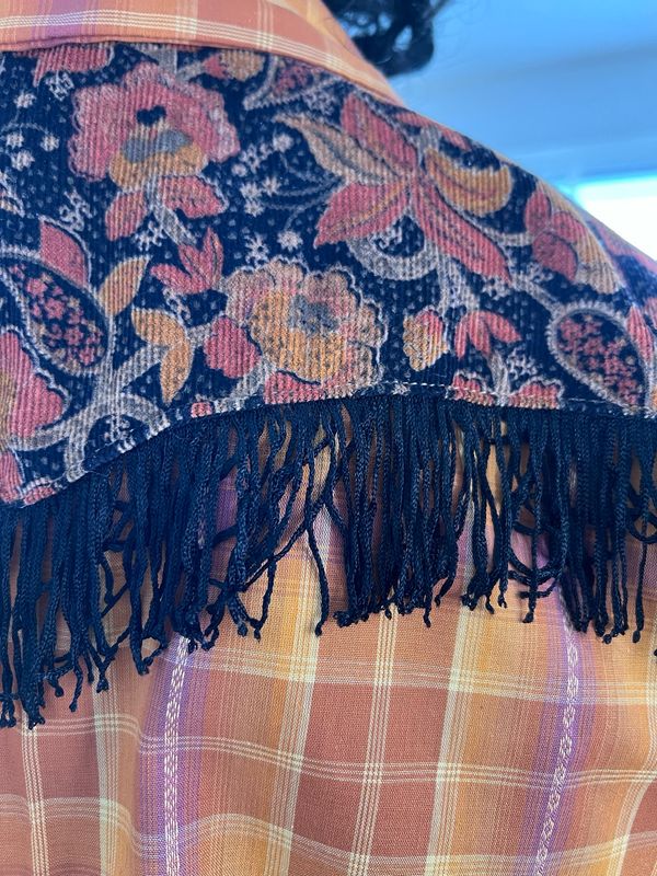 Plaid Fringe Cowboy Shirt By A Herman L