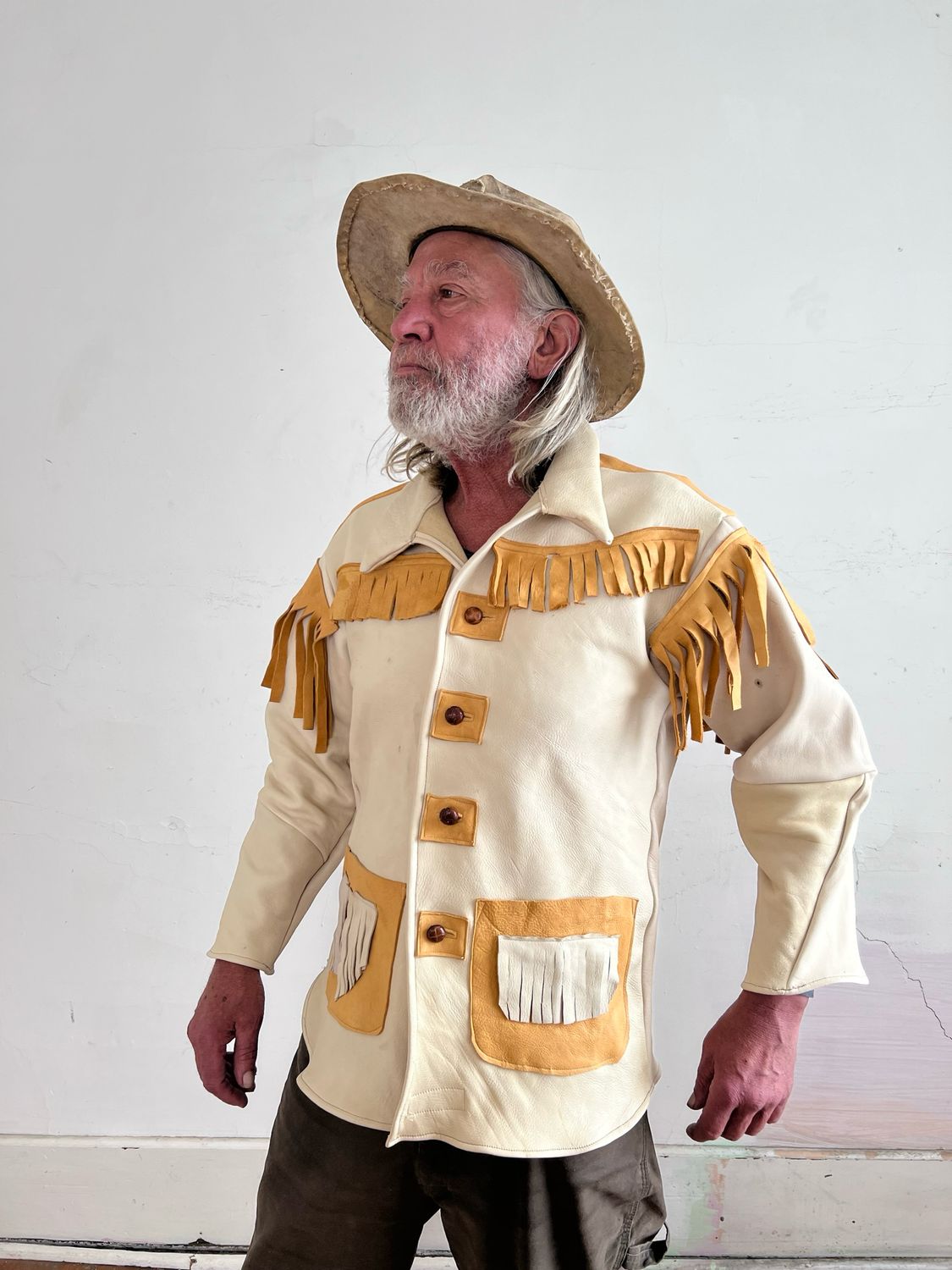 Deerskin Jacket Western Fringe USA By Anna Herman L
