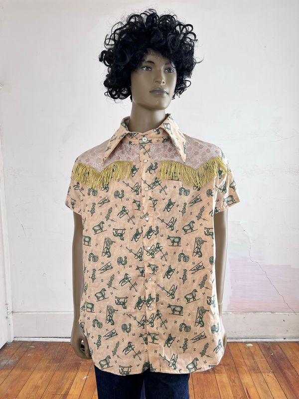 Weathervane Cowboy shirt L by A Herman
