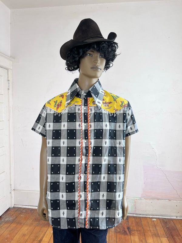 Lewis & Clark Check cowboy shirt L by A Herman