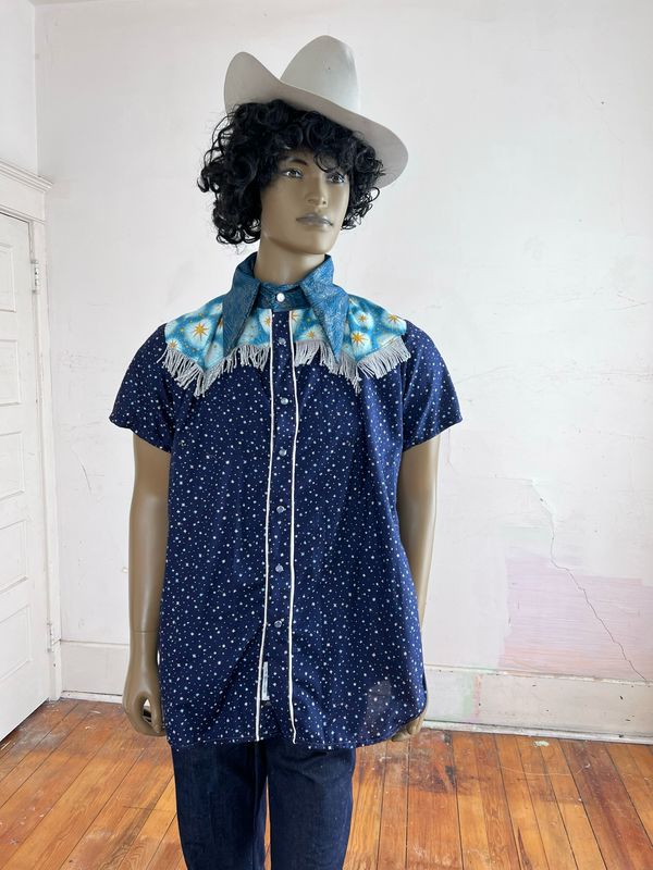 Starburst Cowboy Western Shirt L by Anna Herman USA