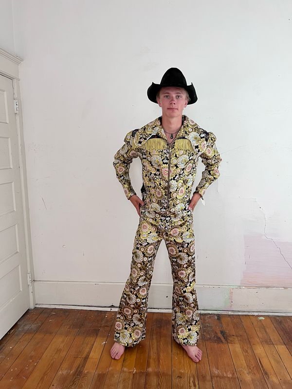 Gold Western Suit M  To L By Anna Herman USA