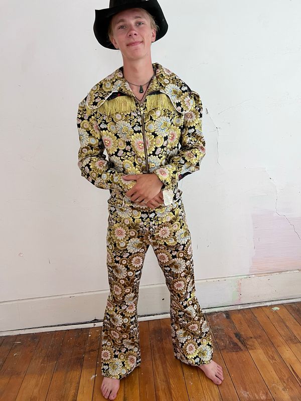 Gold Western Suit M  To L By Anna Herman USA