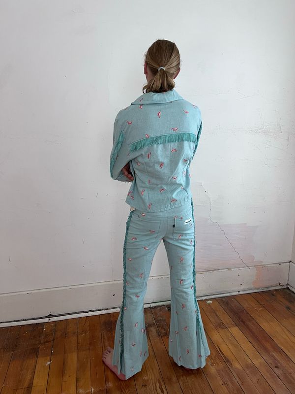 Mens Flamingo Linen Suit 42 , 32 by Anna Herman