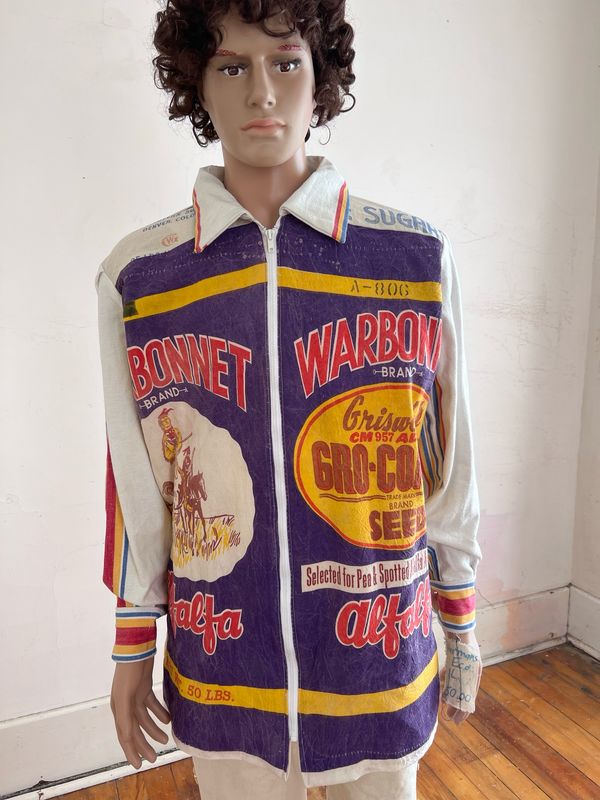 Feed Sack Jacket XL  War Bonnet Alfalfa & Sugar By A Herman