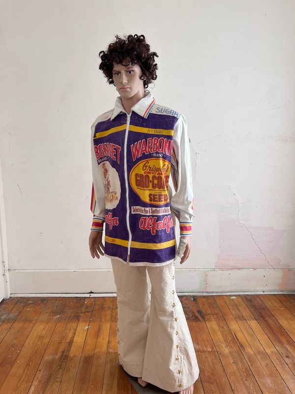 Feed Sack Jacket XL  War Bonnet Alfalfa & Sugar By A Herman
