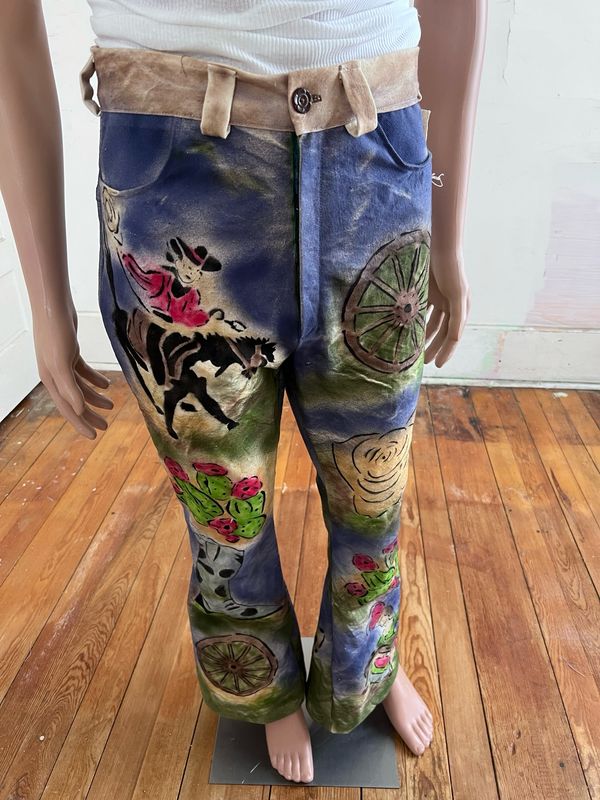 Airbrush Western Pants Bells 30 X32