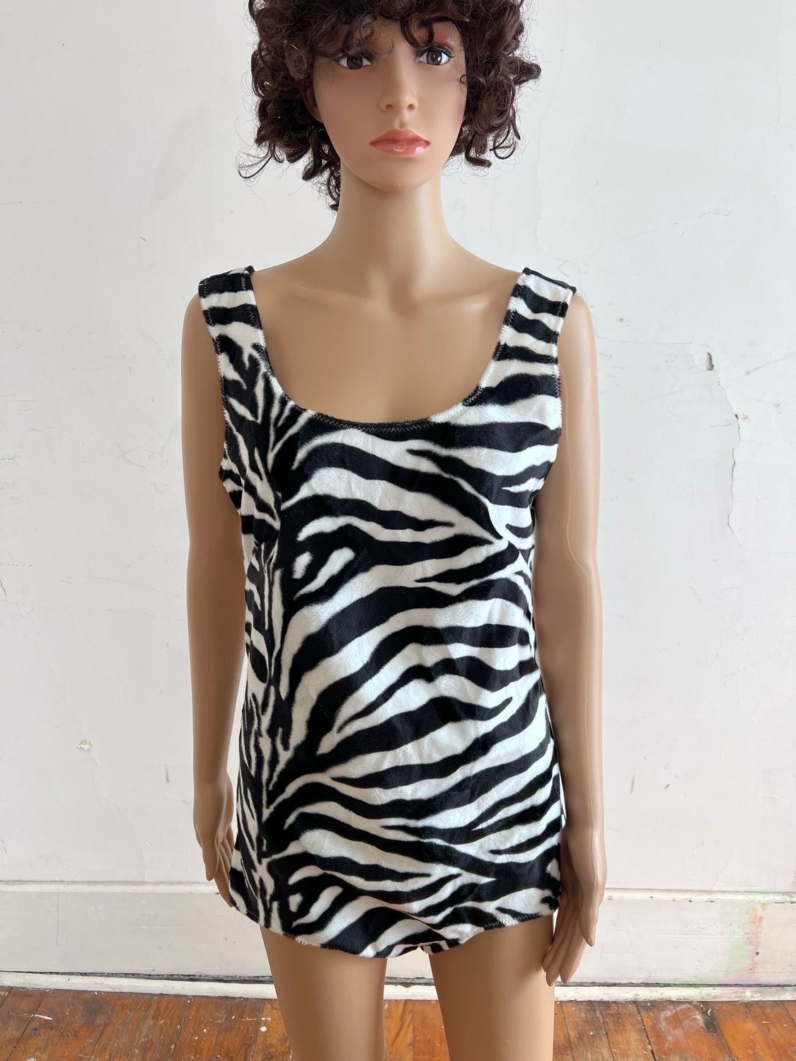 Zebra Stage Romper L Faux Fur By A Herman