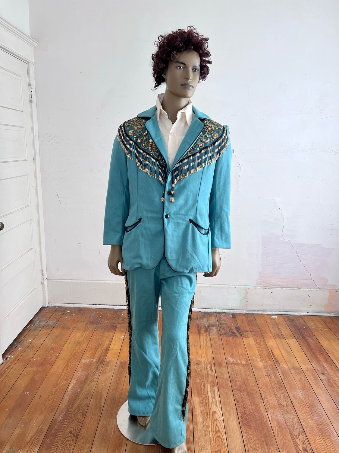 Mens Beaded Western Suit 42 36x32 By A Herman USA