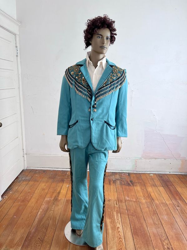 Mens Beaded Western Suit 42 36x32 By A Herman USA