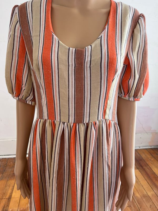 Striped Prairie Dress L By Anna Herman USA