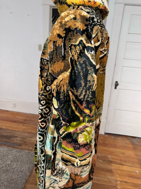 Bear Deer Tapestry Coat S By A Herman USA
