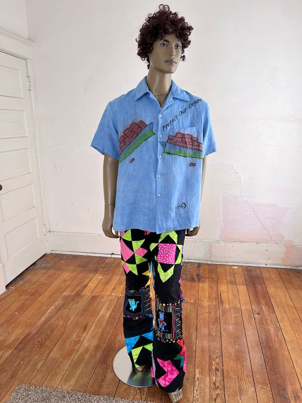 Hermans Hemp Cargo Ship Shirt XL Hand Dyed