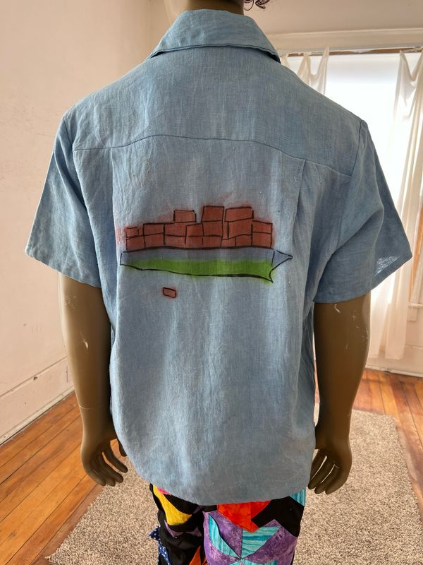 Hermans Hemp Cargo Ship Shirt XL Hand Dyed