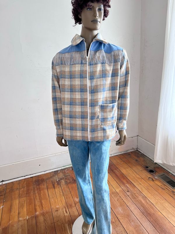 Mens Western Wool Jacket L By A Herman USA