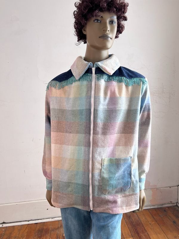 Men’s Western Wool Plaid Shirt Jack L By A Herman USA