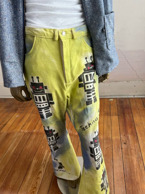 Robot jeans 34 X 32 air brushed grafitti Hermans
