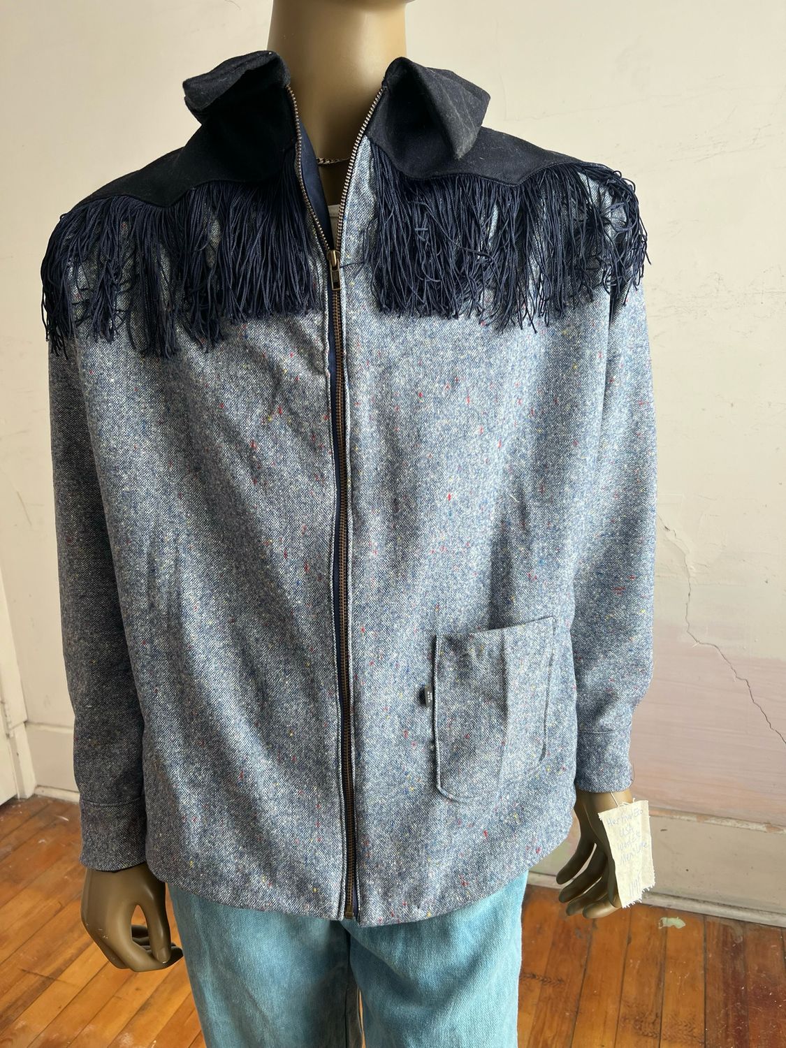 Men's Fringe Western Wool Jacket L