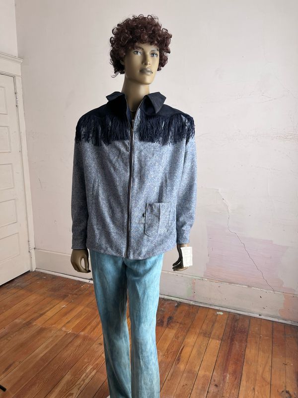 Men's Fringe Western Wool Jacket L