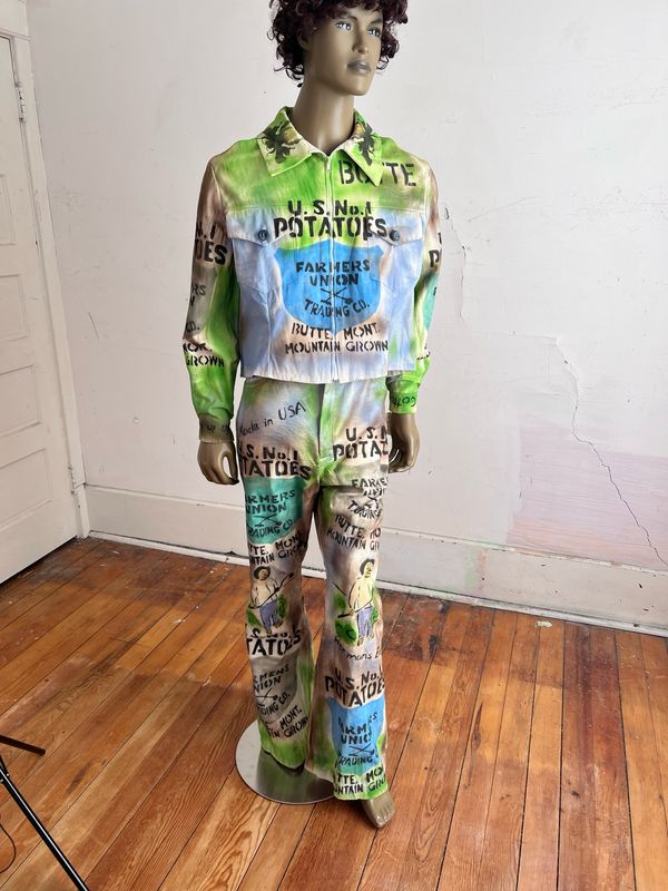 Mens Suit Potato Farmer Butte  42 34 x 32 Airbrushed USA