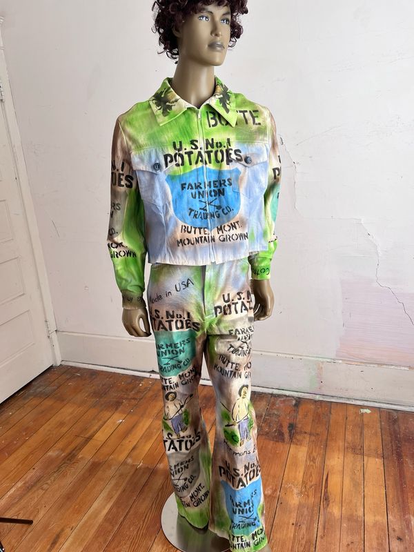 Mens Suit Potato Farmer Butte  42 34 x 32 Airbrushed USA