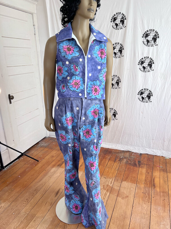 Mens flowered vest Suit Bells 42 Hermans