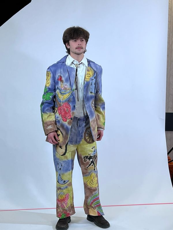 Western Graphic Men’s Suit 42 36 X31 A Herman USA