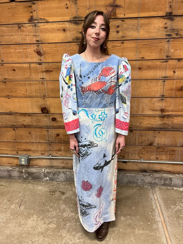 Lobster Dolphins Shark Dress Med By A Herman USA