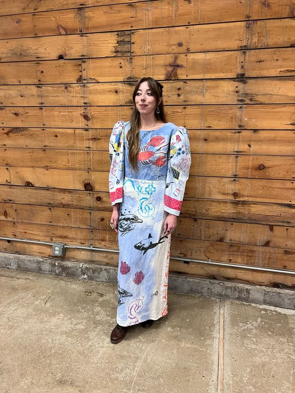 Lobster Dolphins Shark Dress Med By A Herman USA