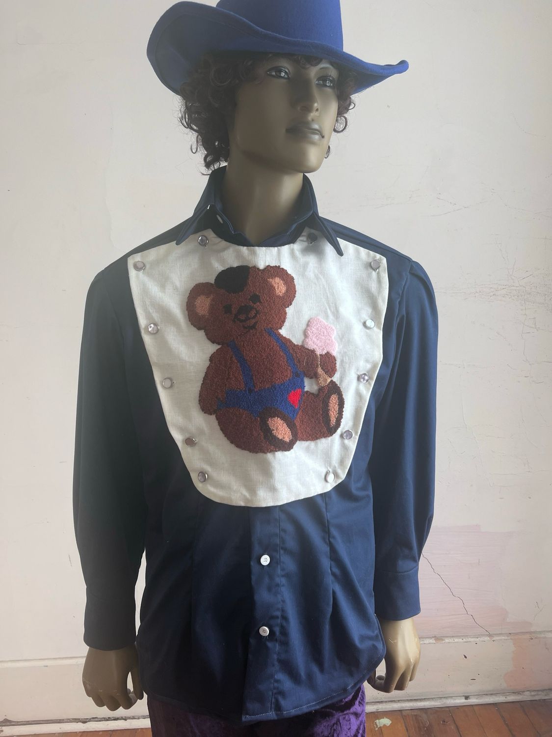Teddy Bear Bib western Shirt L