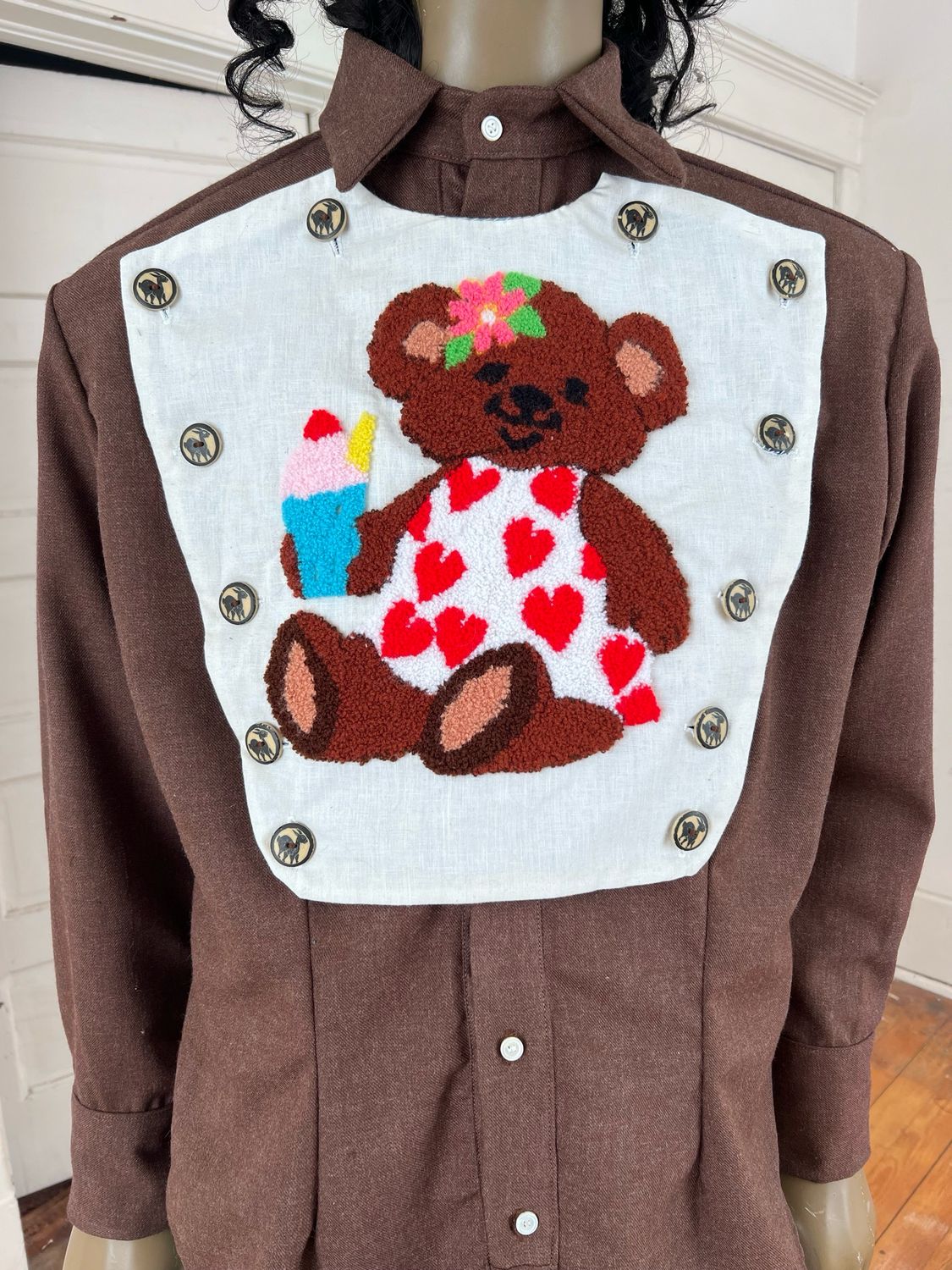 Teddy Bear Bub Cowboy Shirt L By Anna Herman