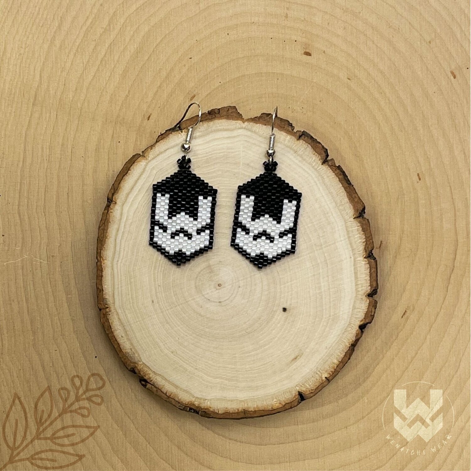 Beaded Earrings - Wenatchi Wear logo - E120
