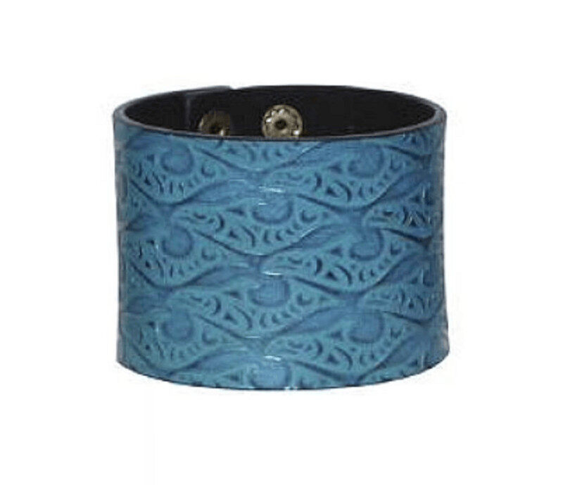 Leather Cuff - Salmon Run