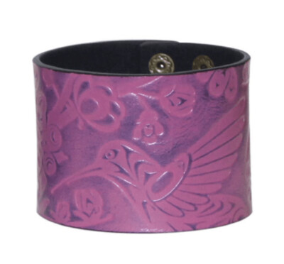 Leather Cuff - Hummingbird