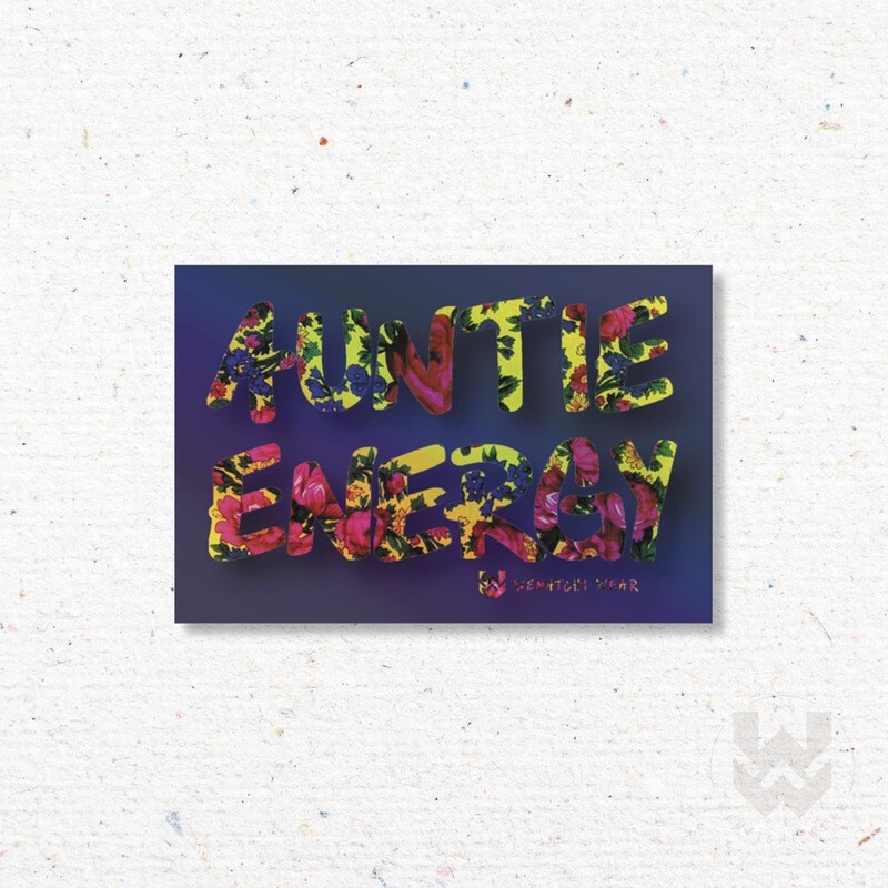 Auntie Energy holographic sticker