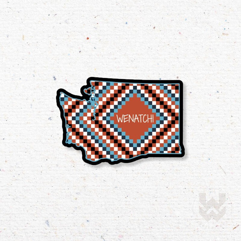 Wenatchi, WA. State Shape Sticker