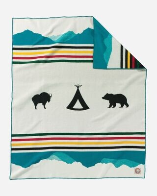 Pendleton Blanket Jacquard Napped Robe - Crown of the Continent - Twin Size
