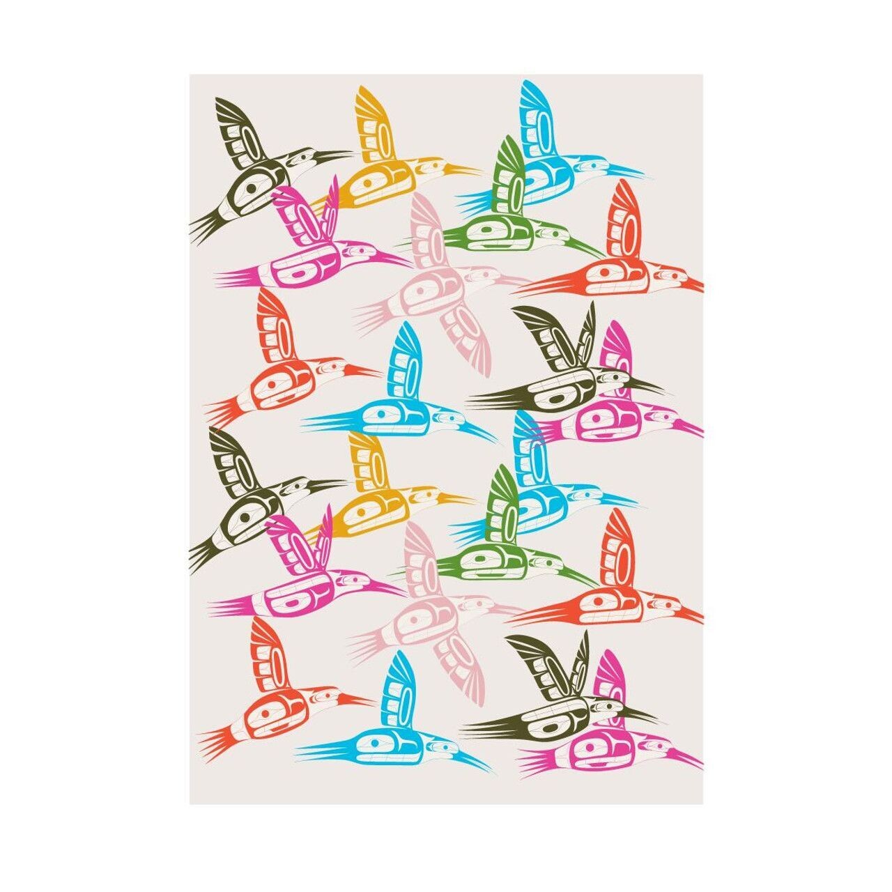 Hummingbirds Rainbow - Postcard