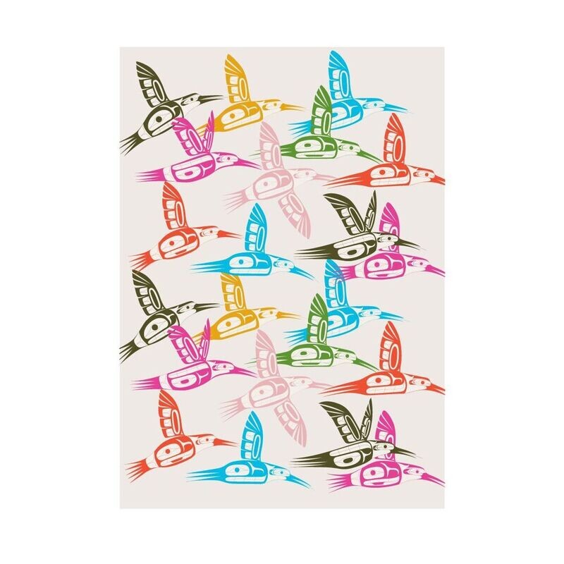 Hummingbirds Rainbow - Postcard